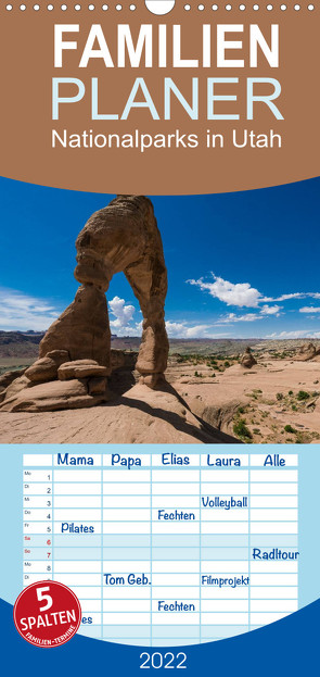 Familienplaner Nationalparks in Utah (Wandkalender 2022 , 21 cm x 45 cm, hoch) von Hitzbleck,  Rolf