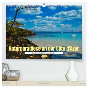 Naturparadiese an der Côte d’Azur (hochwertiger Premium Wandkalender 2024 DIN A2 quer), Kunstdruck in Hochglanz von Voigt,  Tanja
