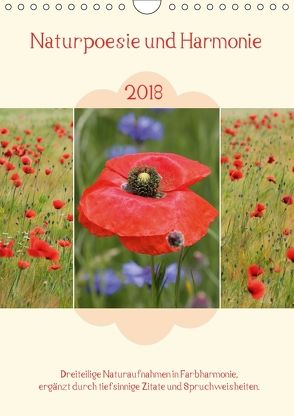 Naturpoesie und Harmonie 2018 (Wandkalender 2018 DIN A4 hoch) von SusaZoom