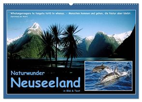 Naturwunder Neuseeland – in Bild und Text (Wandkalender 2024 DIN A2 quer), CALVENDO Monatskalender von BÖHME,  Ferry