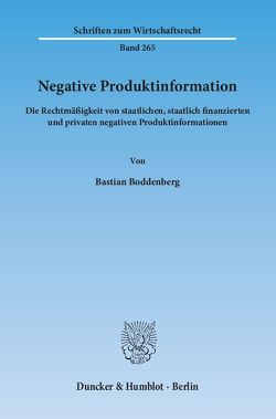 Negative Produktinformation. von Boddenberg,  Bastian