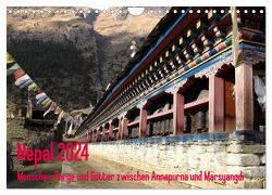 Nepal 2024 Menschen, Berge und Götter zwischen Annapurna und Marsyangdi (Wandkalender 2024 DIN A4 quer), CALVENDO Monatskalender von Rauch,  Sandra