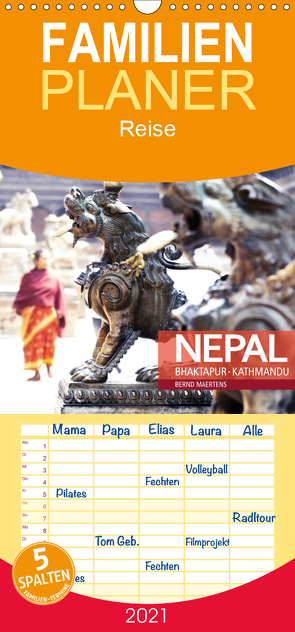 NEPAL Bhaktapur Kathmandu – Familienplaner hoch (Wandkalender 2021 , 21 cm x 45 cm, hoch) von Maertens,  Bernd