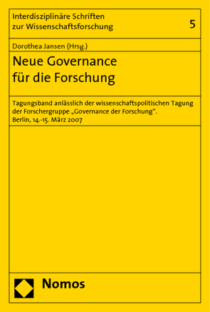 Neue Governance für die Forschung von Jansen,  Dorothea