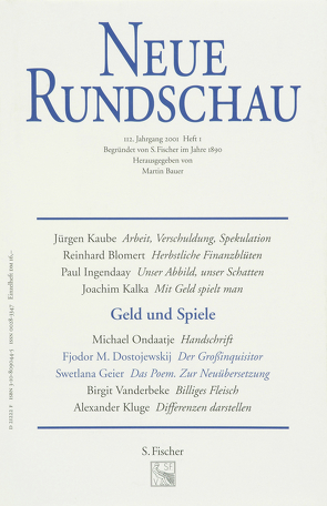 Neue Rundschau 2001/1 von Bauer,  Martin
