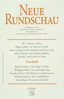 Neue Rundschau 2003/4 von Balmes,  Hans-Jürgen, Bong,  Jörg, Mayer,  Helmut