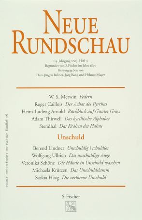 Neue Rundschau 2003/4 von Balmes,  Hans-Jürgen, Bong,  Jörg, Mayer,  Helmut