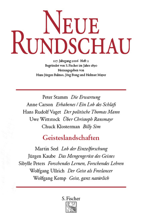 Neue Rundschau 2006/2 von Balmes,  Hans-Jürgen, Bong,  Jörg, Mayer,  Helmut