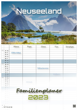 Neuseeland – Das Land der langen weißen Wolke – 2023 – Kalender DIN A3 – (Familienplaner)