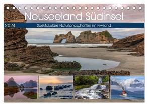 Neuseeland Südinsel – Spektakuläre Naturlandschaften im Kiwiland (Tischkalender 2024 DIN A5 quer), CALVENDO Monatskalender von Kruse,  Joana