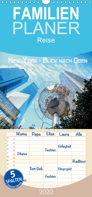 New York – Blick nach oben – Familienplaner hoch (Wandkalender 2020 , 21 cm x 45 cm, hoch) von by Wolfgang Schömig,  Luxscriptura