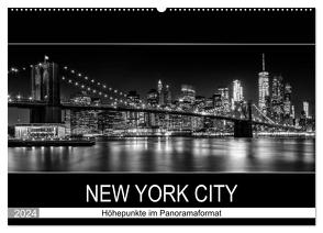 NEW YORK CITY Höhepunkte im Panoramaformat (Wandkalender 2024 DIN A2 quer), CALVENDO Monatskalender von Viola,  Melanie