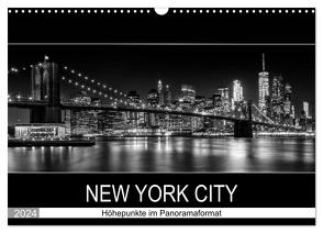 NEW YORK CITY Höhepunkte im Panoramaformat (Wandkalender 2024 DIN A3 quer), CALVENDO Monatskalender von Viola,  Melanie
