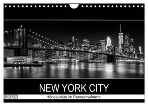 NEW YORK CITY Höhepunkte im Panoramaformat (Wandkalender 2024 DIN A4 quer), CALVENDO Monatskalender von Viola,  Melanie