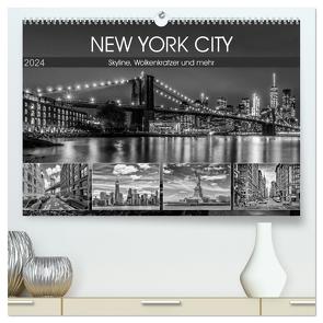 NEW YORK CITY Skyline, Wolkenkratzer und mehr (hochwertiger Premium Wandkalender 2024 DIN A2 quer), Kunstdruck in Hochglanz von Viola,  Melanie