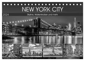 NEW YORK CITY Skyline, Wolkenkratzer und mehr (Tischkalender 2024 DIN A5 quer), CALVENDO Monatskalender von Viola,  Melanie