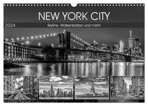 NEW YORK CITY Skyline, Wolkenkratzer und mehr (Wandkalender 2024 DIN A3 quer), CALVENDO Monatskalender von Viola,  Melanie
