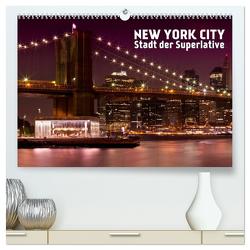 NEW YORK CITY Stadt der Superlative (hochwertiger Premium Wandkalender 2024 DIN A2 quer), Kunstdruck in Hochglanz von Viola,  Melanie