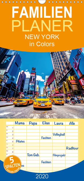 New York in Colors – Familienplaner hoch (Wandkalender 2020 , 21 cm x 45 cm, hoch) von SEIFINGER,  TOBY