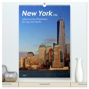 New York – sehenswertes Manhattan bei Tag und Nacht (hochwertiger Premium Wandkalender 2024 DIN A2 hoch), Kunstdruck in Hochglanz von Thiem-Eberitsch,  Jana