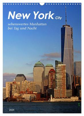 New York – sehenswertes Manhattan bei Tag und Nacht (Wandkalender 2024 DIN A3 hoch), CALVENDO Monatskalender von Thiem-Eberitsch,  Jana