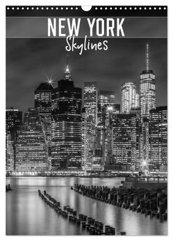 NEW YORK Skylines (Wandkalender 2024 DIN A3 hoch), CALVENDO Monatskalender von Viola,  Melanie