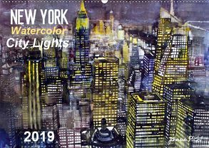 New York Watercolor Citylights (Wandkalender 2019 DIN A2 quer) von Pickl,  Johann