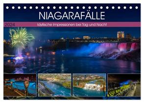 NIAGARAFÄLLE Idyllische Impressionen bei Tag und Nacht (Tischkalender 2024 DIN A5 quer), CALVENDO Monatskalender von Viola,  Melanie