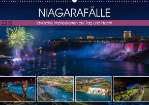 NIAGARAFÄLLE Idyllische Impressionen bei Tag und Nacht (Wandkalender 2018 DIN A2 quer) von Viola,  Melanie