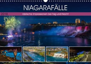 NIAGARAFÄLLE Idyllische Impressionen bei Tag und Nacht (Wandkalender 2018 DIN A3 quer) von Viola,  Melanie