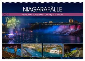 NIAGARAFÄLLE Idyllische Impressionen bei Tag und Nacht (Wandkalender 2024 DIN A2 quer), CALVENDO Monatskalender von Viola,  Melanie