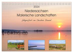 Niedersachsen – Malerische Landschaften (Tischkalender 2024 DIN A5 quer), CALVENDO Monatskalender von Bienert,  Christine