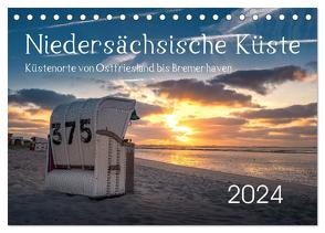 Niedersächsische Küste – Küstenorte von Ostfriesland bis Bremerhaven (Tischkalender 2024 DIN A5 quer), CALVENDO Monatskalender von Ganske,  Rainer