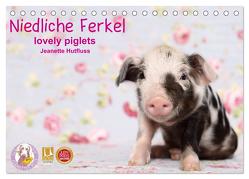 Niedliche Ferkel lovely piglets 2024 (Tischkalender 2024 DIN A5 quer), CALVENDO Monatskalender von Hutfluss,  Jeanette