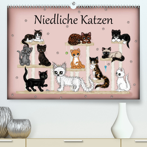 Niedliche Katzen (Premium, hochwertiger DIN A2 Wandkalender 2023, Kunstdruck in Hochglanz) von Creation / Petra Haberhauer,  Pezi