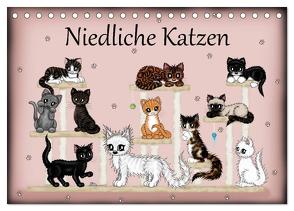 Niedliche Katzen (Tischkalender 2024 DIN A5 quer), CALVENDO Monatskalender von Creation / Petra Haberhauer,  Pezi