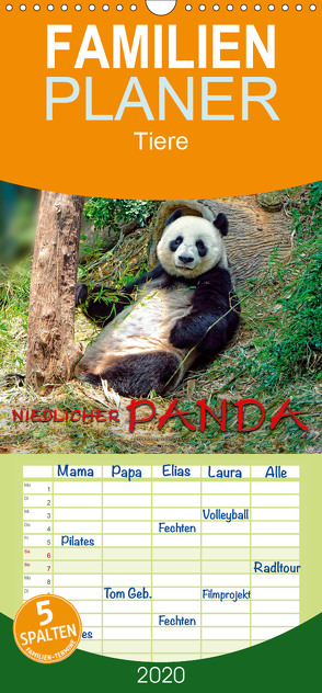 Niedlicher Panda – Familienplaner hoch (Wandkalender 2020 , 21 cm x 45 cm, hoch) von Roder,  Peter