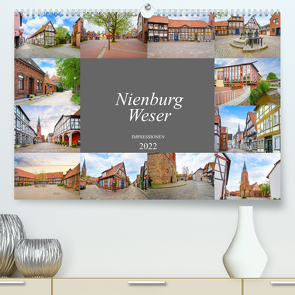 Nienburg Weser Impressionen (Premium, hochwertiger DIN A2 Wandkalender 2022, Kunstdruck in Hochglanz) von Meutzner,  Dirk