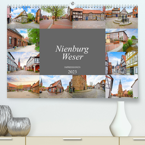 Nienburg Weser Impressionen (Premium, hochwertiger DIN A2 Wandkalender 2023, Kunstdruck in Hochglanz) von Meutzner,  Dirk