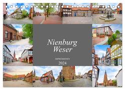 Nienburg Weser Impressionen (Tischkalender 2024 DIN A5 quer), CALVENDO Monatskalender von Meutzner,  Dirk