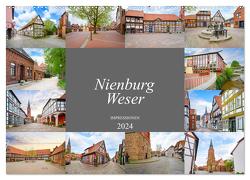 Nienburg Weser Impressionen (Wandkalender 2024 DIN A2 quer), CALVENDO Monatskalender von Meutzner,  Dirk