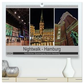 Nightwalk – Hamburg (hochwertiger Premium Wandkalender 2024 DIN A2 quer), Kunstdruck in Hochglanz von Hennrich,  Peter