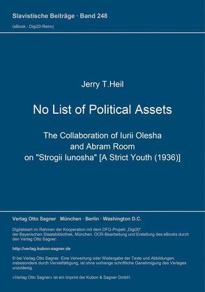 No List of Political Assets von Heil,  Jerry T.