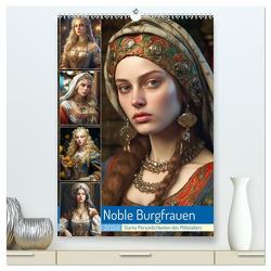 Noble Burgfrauen. Starke Persönlichkeiten des Mittelalters (hochwertiger Premium Wandkalender 2024 DIN A2 hoch), Kunstdruck in Hochglanz von Hurley,  Rose