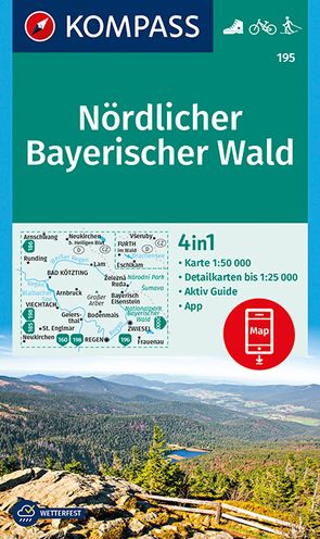 KOMPASS Wanderkarte 195 Nördlicher Bayerischer Wald 1:50.000 von KOMPASS-Karten GmbH