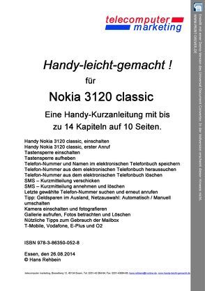Nokia 3120 classic-leicht-gemacht von Rehbein,  Hans