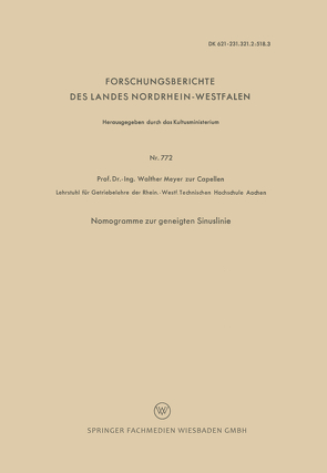Nomogramme zur geneigten Sinuslinie von Meyer zur Capellen,  Walther