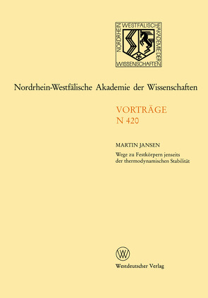 Nordrhein-Westfälische Akademie der Wissenschaften von Jansen,  Martin