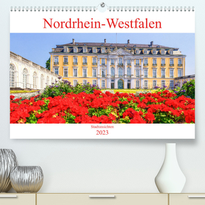 Nordrhein-Westfalen – Stadtansichten (Premium, hochwertiger DIN A2 Wandkalender 2023, Kunstdruck in Hochglanz) von Hackstein,  Bettina