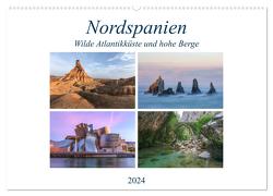 Nordspanien, wilde Atlantikküste und hohe Berge (Wandkalender 2024 DIN A2 quer), CALVENDO Monatskalender von Kruse,  Joana